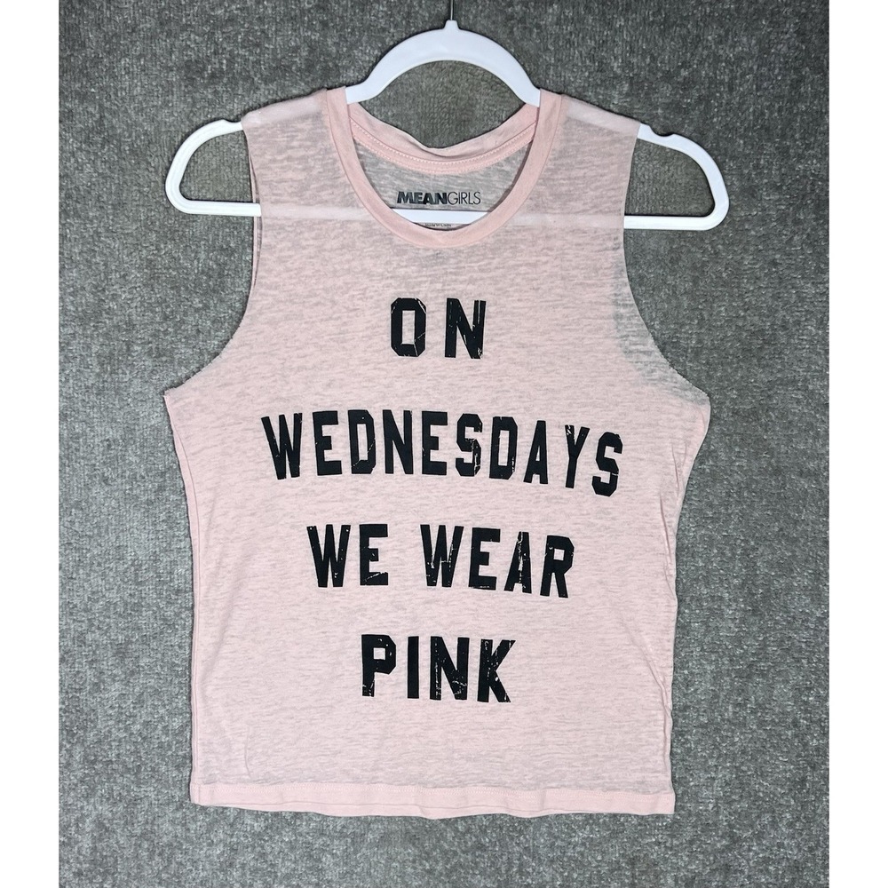 Mean Girls Burnout Sleeveless T-Shirt Womens Size Small Pink Tank 2016 Paramount